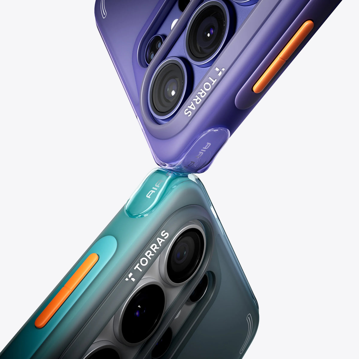 TORRAS Ostand Q3 Air case for Samsung S26 Ultra in purple and teal, with AIR branding.