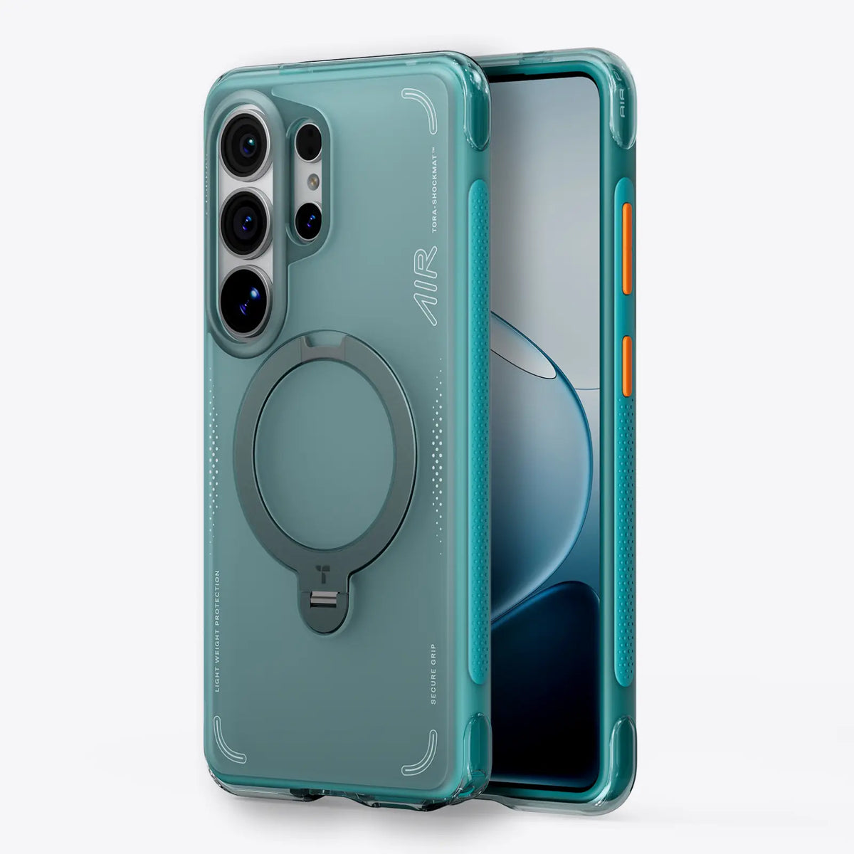 TORRAS Ostand Q3 Air slim teal case with ring stand for Samsung S26 Ultra