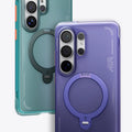 TORRAS Ostand Q3 Air case for Samsung S26 Ultra, translucent purple & teal with ring stand