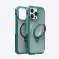 TORRAS Ostand Q3 Air teal iPhone 16 Pro Max case with magnetic stand and light protection.