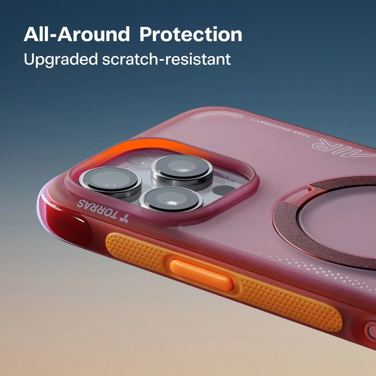 TORRAS Ostand Q3 Air iPhone 16 Pro case: magnetic stand, all-around scratch-resistant protection.