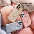 TORRAS Ostand Q3 iPhone 16 Pro Max silicone case with magnetic stand & velvet interior