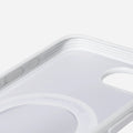 TORRAS Ostand O3 Fitness translucent white iPhone 16e/17e case interior with MagSafe ring.