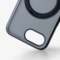 TORRAS Ostand O3 Fitness iPhone case, translucent gray with magnetic ring & logo.