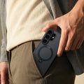 Black TORRAS Ostand Q3 Spin case with 360° magnetic stand for Samsung S26 Series.