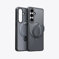 TORRAS Ostand Q3 Spin magnetic stand case for Samsung S26, dark grey, 360° spin.