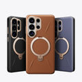 TORRAS Ostand Q3 VegSkin Samsung S26 case in black, brown, purple with ring stand feature.
