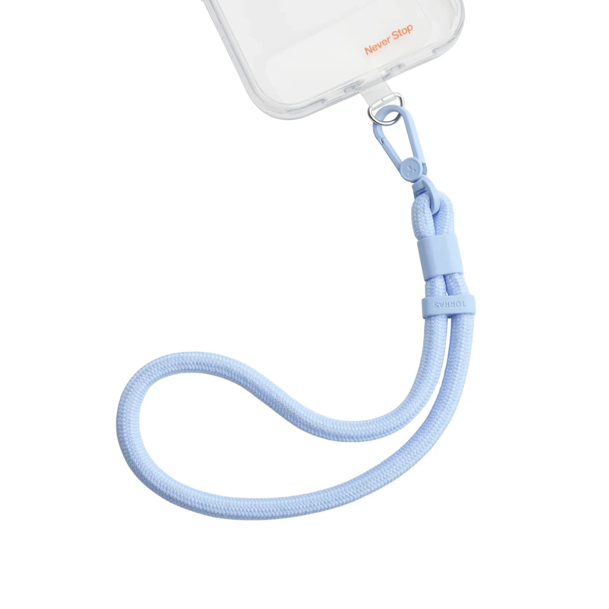 TORRAS LoopGo Flex light blue braided wrist phone lanyard
