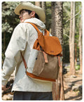 Coral Orange Jeep backpack worn outdoors
