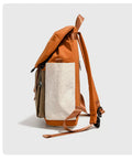 Side profile of the Coral Orange Jeep backpack