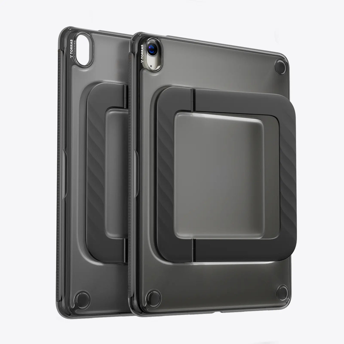 TORRAS Ostand K3 Neo iPad mini case, smoky gray, with integrated stand.