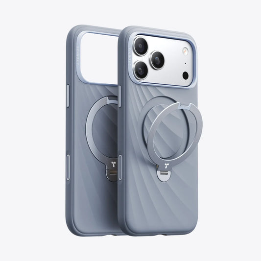 TORRAS Ostand Q3 slate blue silicone case for iPhone 17 Pro Max with ring stand