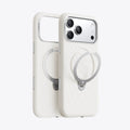 TORRAS Ostand Q3 white silicone iPhone 17 Pro case with magnetic ring stand