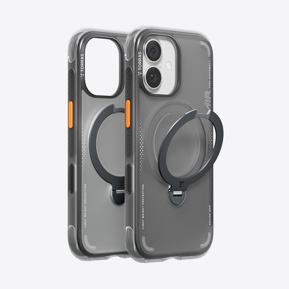 TORRAS Ostand Q3 Air slim case for iPhone 17 with magnetic ring stand.