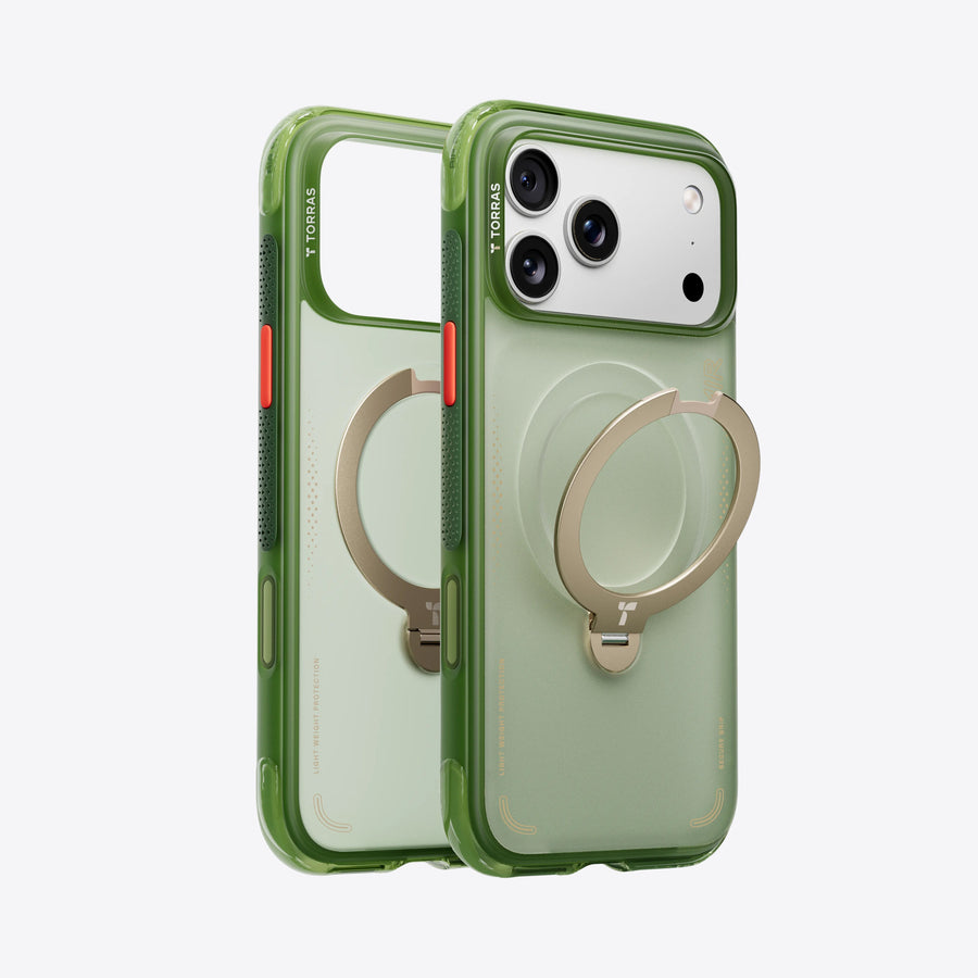 Ostand Q3 Air for iPhone 17 Pro — Forest Green — Silver — Forest Green