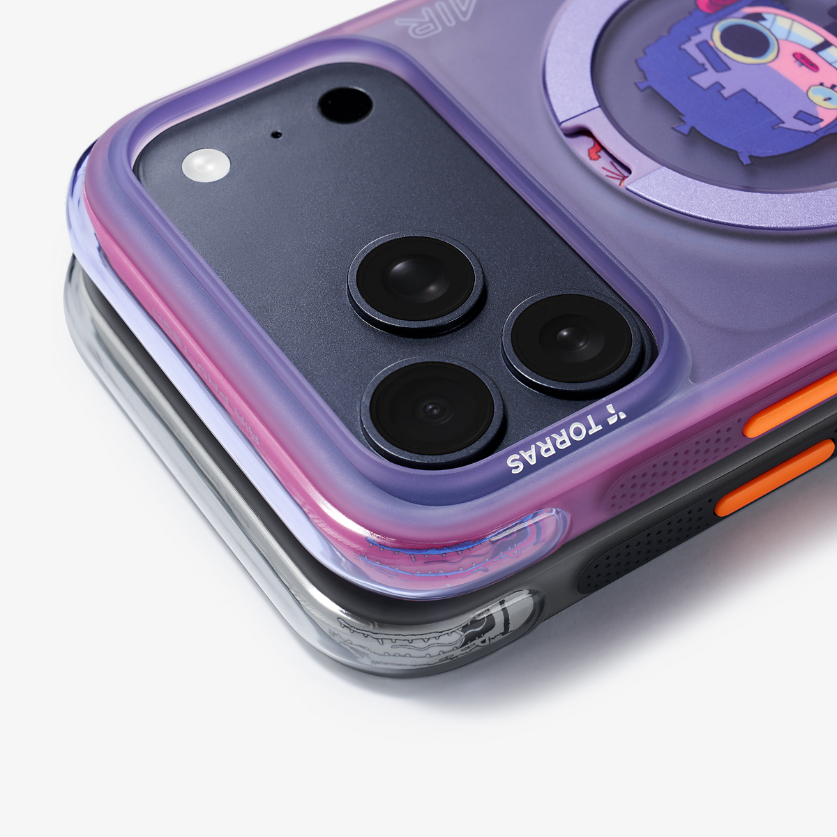 TORRAS Q3 Air Limited Edition purple gradient case for iPhone 17 Pro Max with stand.