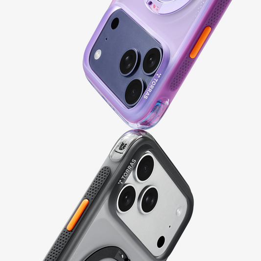 TORRAS X GAWX Q3 Air limited edition case for iPhone 17 Pro Max in purple and grey.