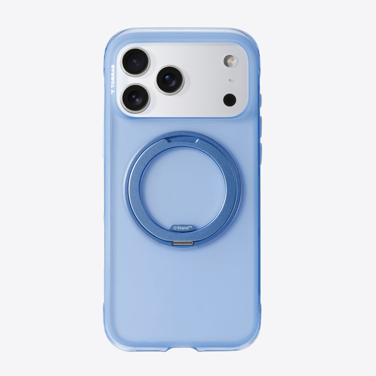 TORRAS Ostand O3 Air blue case for iPhone 17 Pro Max with built-in stand