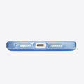 Blue TORRAS Ostand O3 Air case bottom view: USB-C port and speaker holes for iPhone 17 Pro