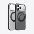 TORRAS Ostand O3 Fitness case for iPhone 17 Pro Max, black & clear, with magnetic ring stand.