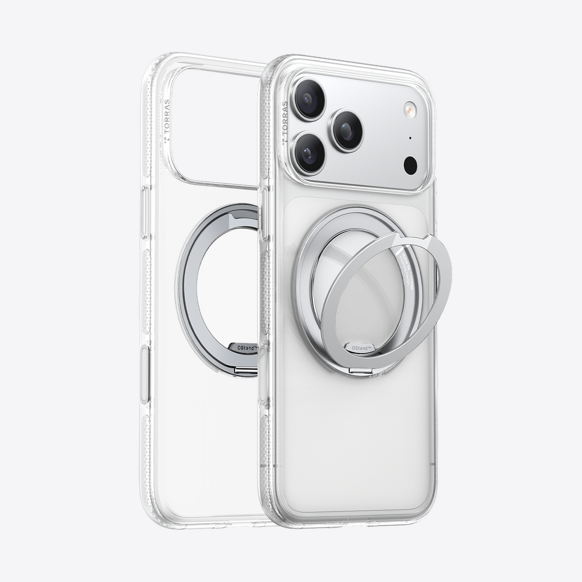 TORRAS Ostand O3 clear case with magnetic stand for iPhone 17 Pro Max