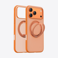 Orange TORRAS Ostand O3 Fitness iPhone 17 Pro Max case with rose gold magnetic ring stand.