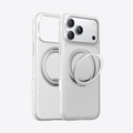 White TORRAS Ostand O3 Fitness case for iPhone 17 Pro Max with silver ring stand