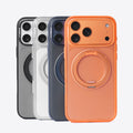 TORRAS Ostand O3 Fitness iPhone 17 Pro Max cases in grey, clear, navy, and orange with magnetic stand.