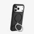 TORRAS Ostand Q3 black silicone case with ring stand for iPhone 17 Pro