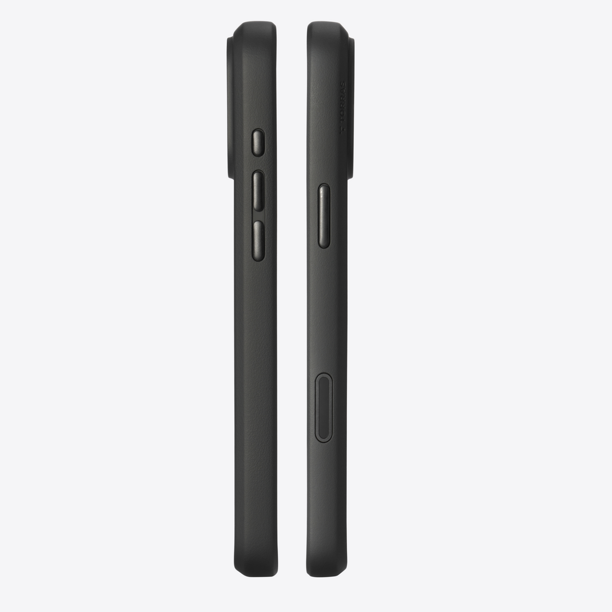 TORRAS Ostand Q3 Spin iPhone 17 case side view with buttons and logo