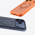 TORRAS Ostand Q3 Spin for iPhone 17, orange & grey magnetic ring stand case