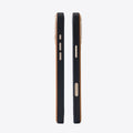 TORRAS Ostand Q3 VegSkin case for iPhone 17 Pro Max, brown texture, black frame, TORRAS logo.
