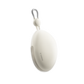 TORRAS FlexLine Pebble Power Bank 10k mAh, cream, with integrated hook and silver loop.