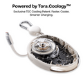 TORRAS FlexLine Pebble Power Bank 10k mAh cutaway showing TEC cooling and fast charging tech.