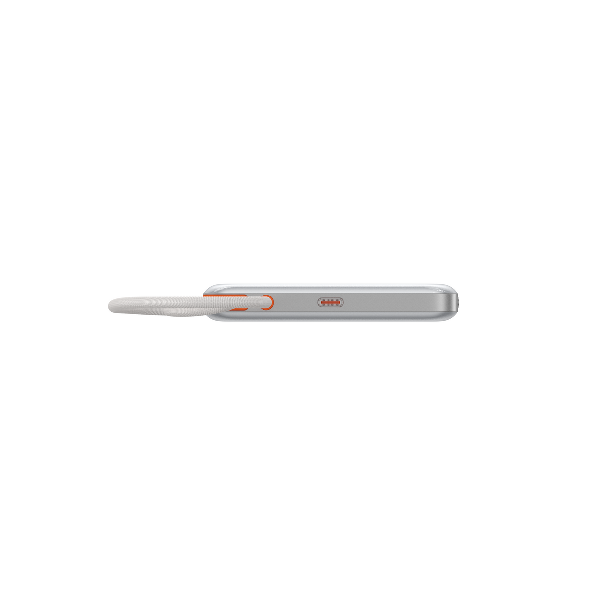 TORRAS PebbleLink 10k mAh silver power bank with woven strap and USB-C port