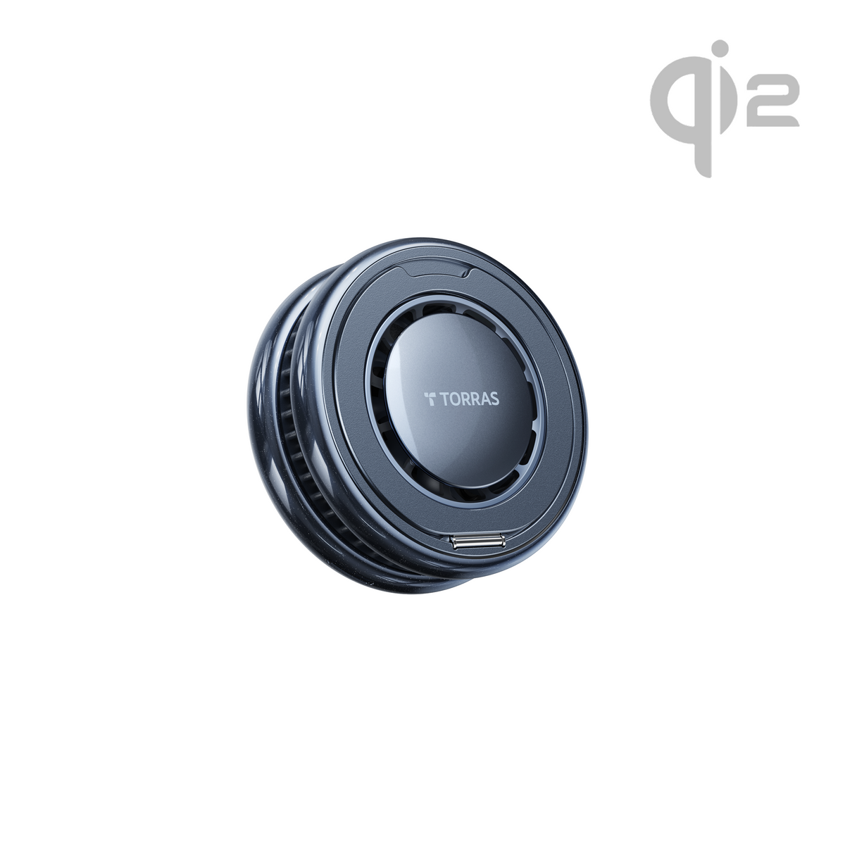 TORRAS PolarCircle Qi2 low-temp wireless charger with cooling fan design.