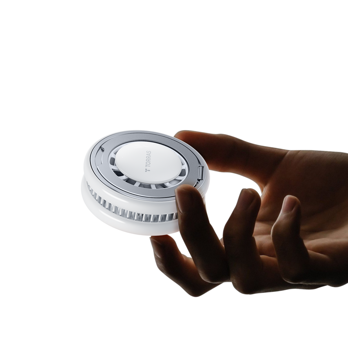 TORRAS PolarCircle Qi2 wireless charger, low-temp cooling, compact design.