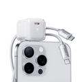 TORRAS IceNano FoldPro 30W fast charger block and USB-C cables for iPhone.