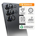 TORRAS Lensguard for Samsung S25 Ultra: anti-reflection, smudge-free, scratch-resistant, one-piece.