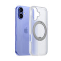 TORRAS Ostand O3 Fitness clear magnetic ring stand case with purple iPhone 16