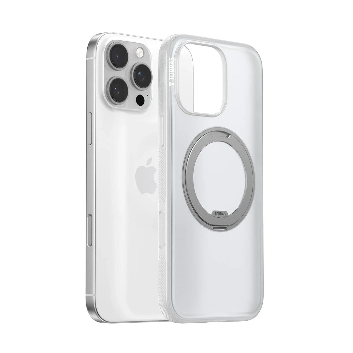 TORRAS Ostand O3 Fitness clear case with magnetic ring stand for iPhone 16 Pro