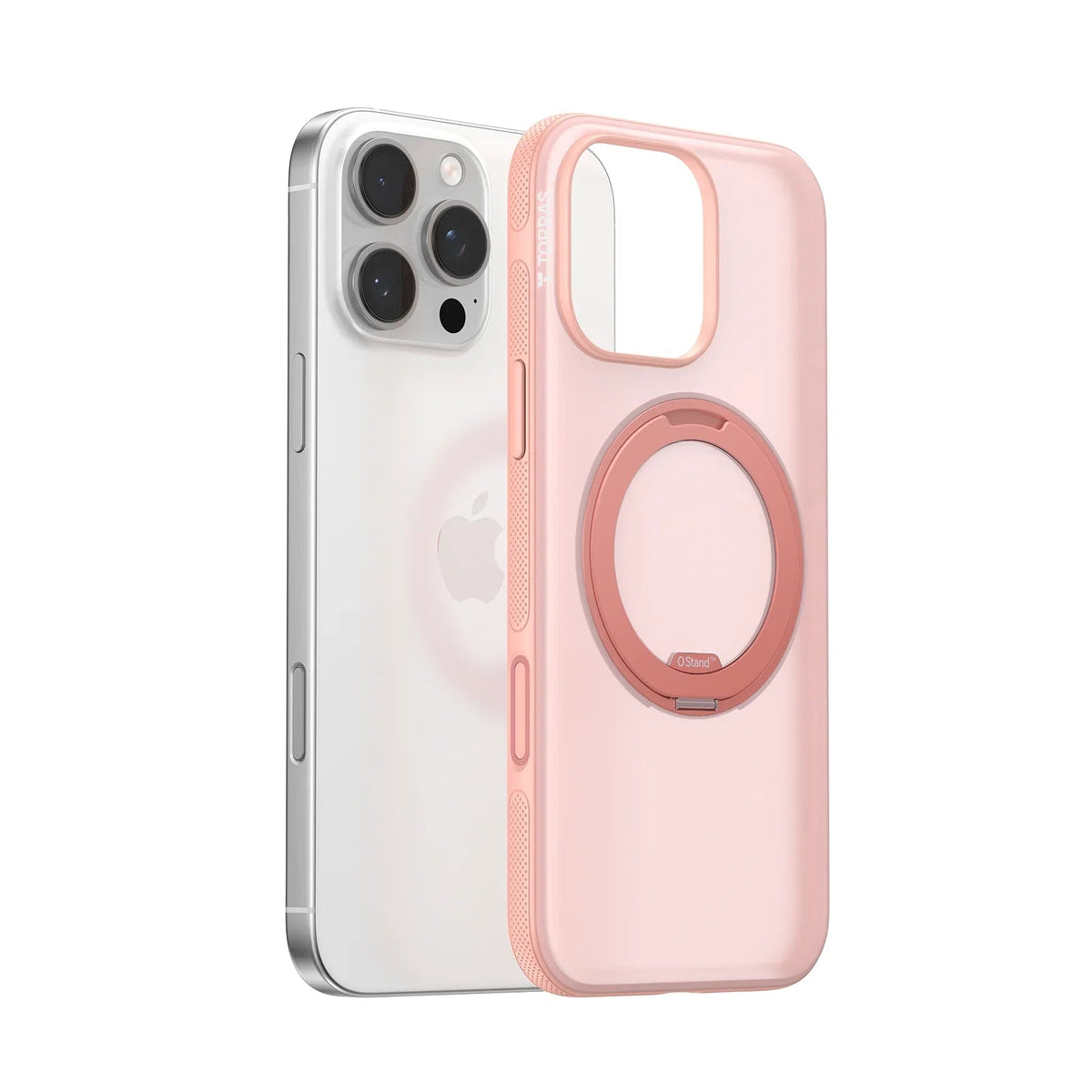 Pink TORRAS Ostand O3 Fitness magnetic stand case for iPhone 16 Pro