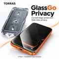 GlassGo Privacy two-pack screen protector with clear installation tray, series illustration