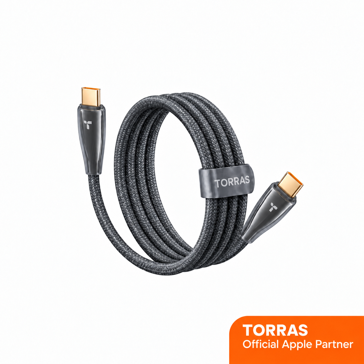 TORRAS Ice Gold 60W USB-C cable, 1.2m — 1pack-black