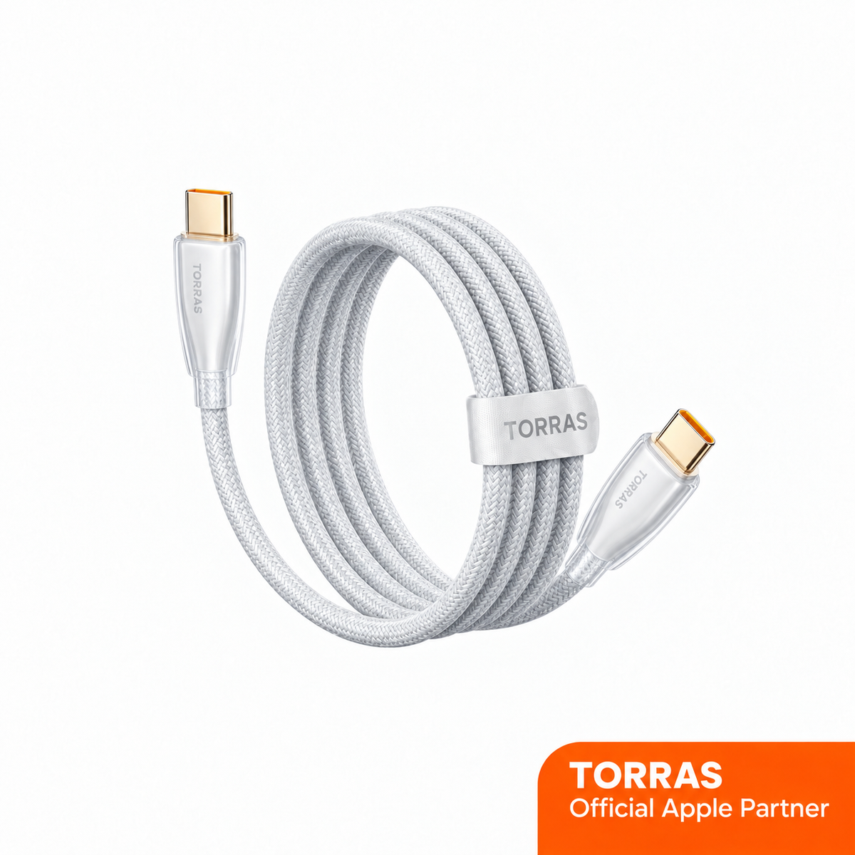 TORRAS Ice Gold 60W USB-C cable, 1.2m — 1pack-white