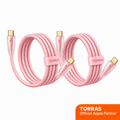 TORRAS Ice Gold 60W USB-C cable, 1.2m — 2pack-pink