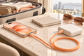 TORRAS Ice Gold orange USB-C cable charging a phone from a power bank