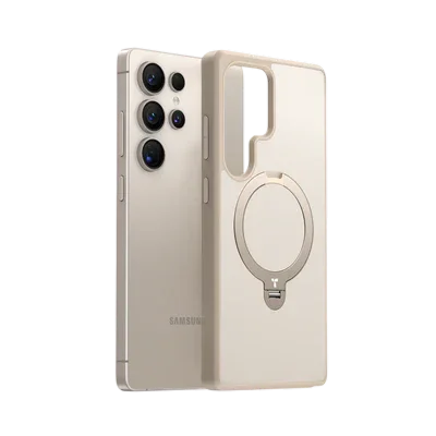 TORRAS Ostand Q3 Spin clear MagSafe case for Samsung S25 Ultra with magnetic ring