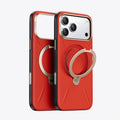 TORRAS Ostand Q3 Vegskin Red Edition iPhone 17 Pro case with gold ring stand.