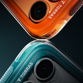 TORRAS Ostand Q3 Air cases for iPhone 17 in orange and teal with magnetic ring stands.
